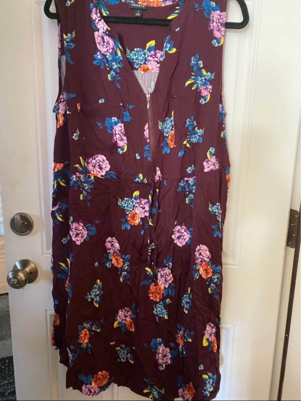 torrid Plum Floral Zip-Front Midi Dress